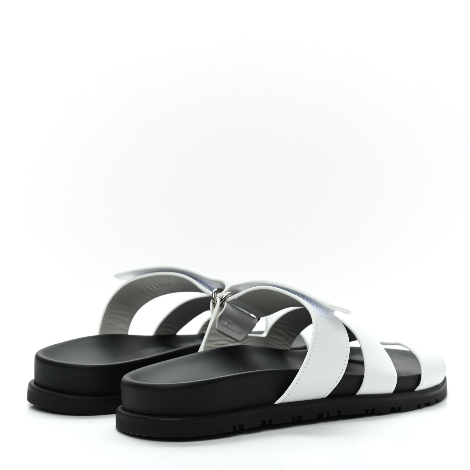 Hermes Calfskin Womens Chypre Sandals 37 White 4 of 9