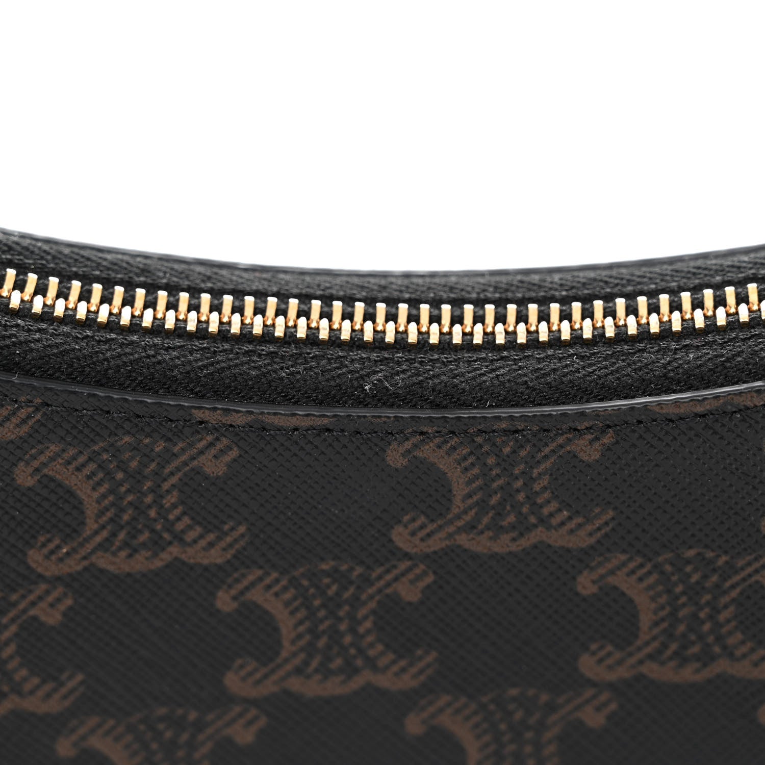 Celine Triomphe Canvas Calfskin Ava Shoulder Bag Tan 10 of 10