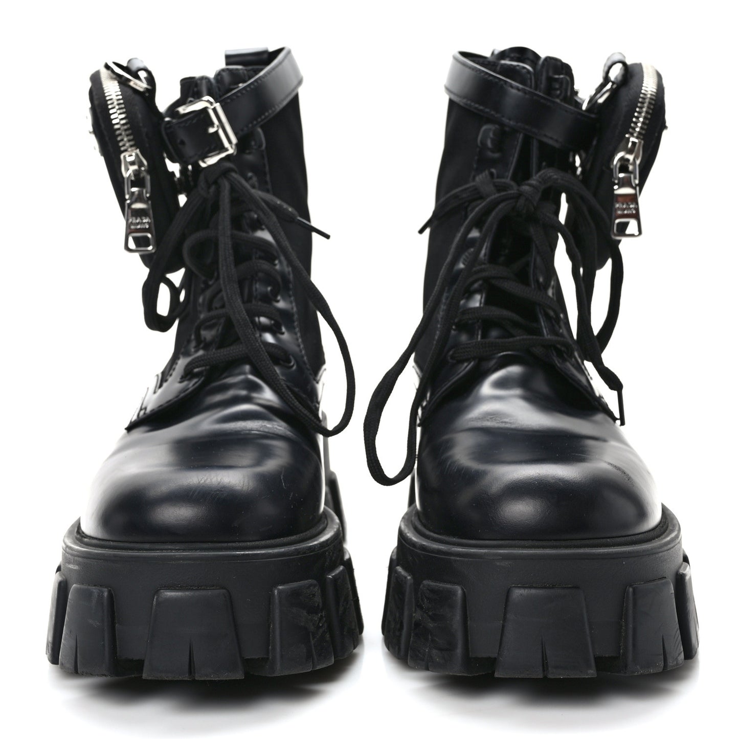 Spazzolato Rois Nylon Metal Triangle Logo Monolith Pouch Pocket 55mm Boots 38.5 Black