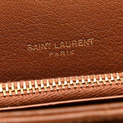 Saint Laurent Sheepskin Matelasse Chevron Monogram Medium College Bag Brick 7 of 12