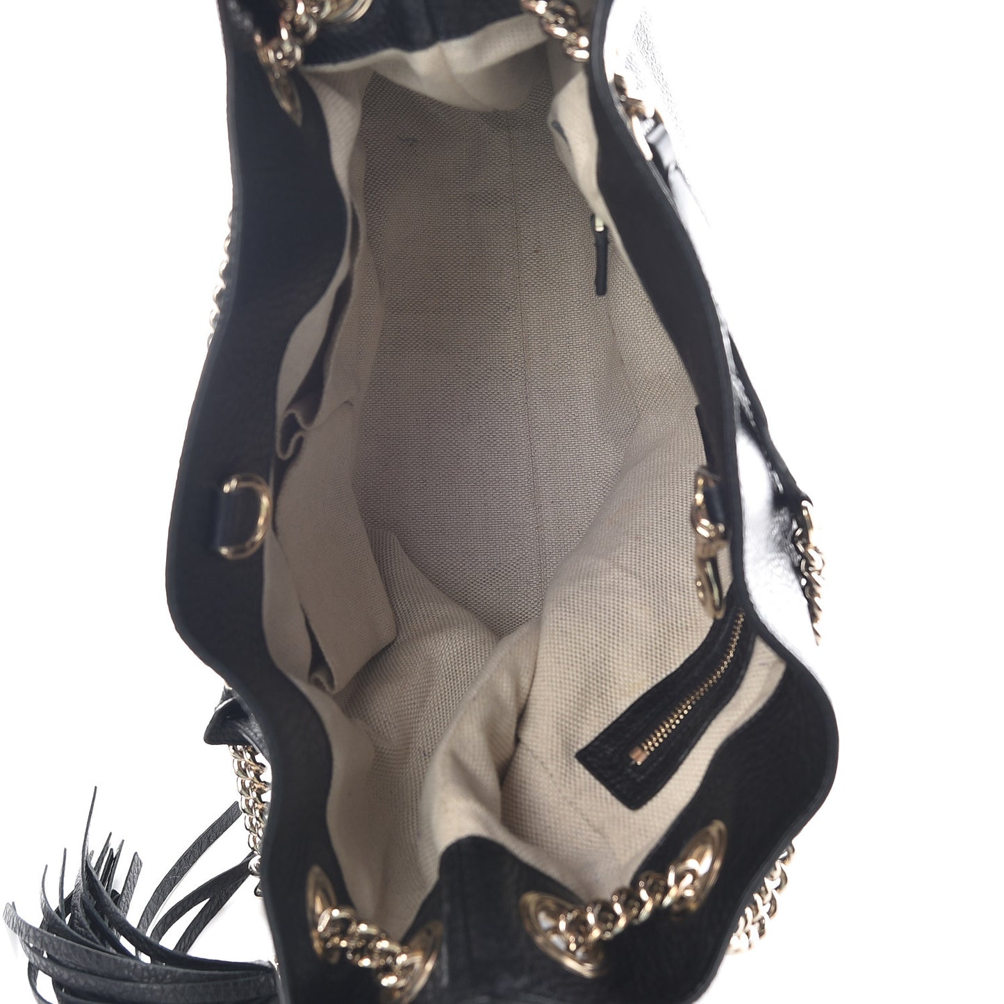 Pebbled Calfskin Medium Soho Chain Shoulder Bag Black