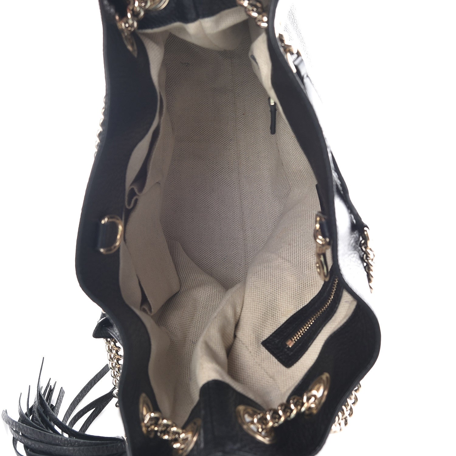 Gucci Pebbled Calfskin Medium Soho Chain Shoulder Bag Black 7 of 14