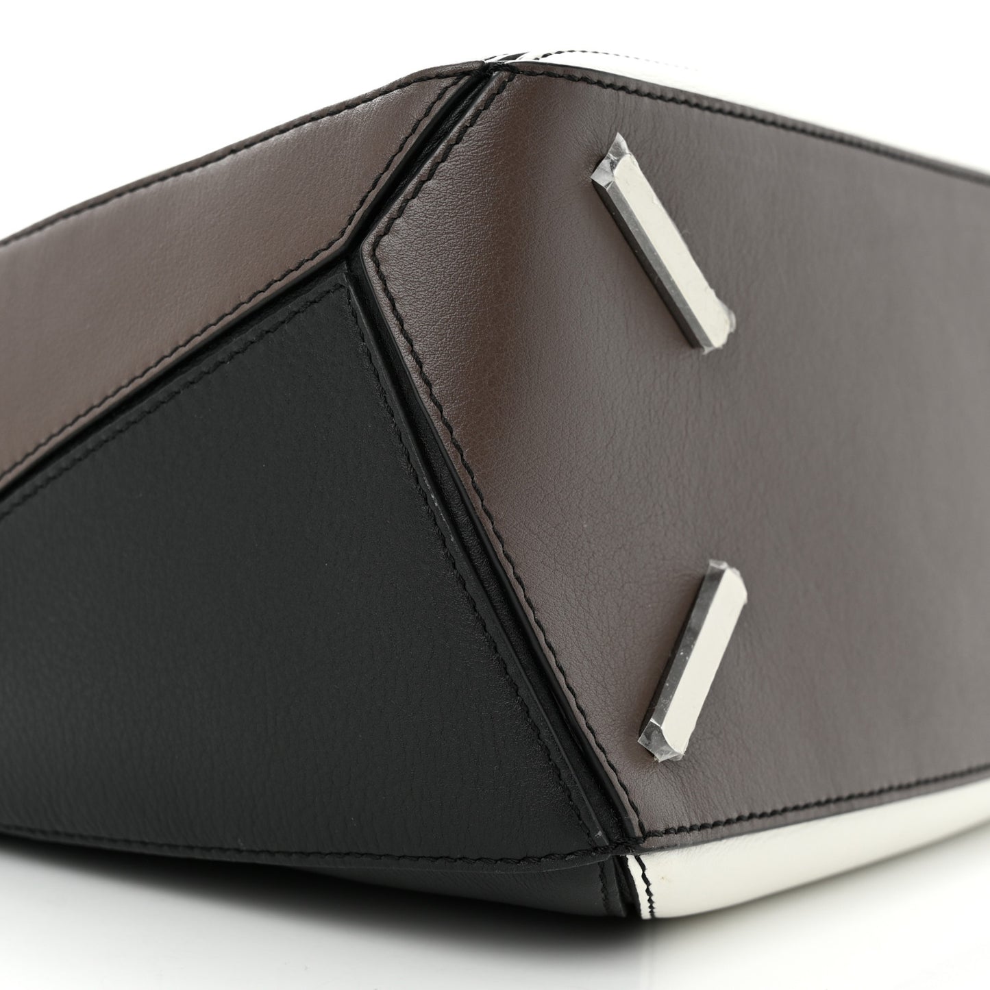 Calfskin Medium Puzzle Bag Black Taupe