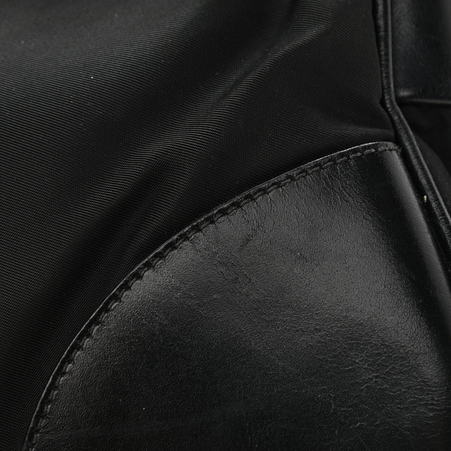 Tessuto Nylon Soft Calf Shoulder Bag Black
