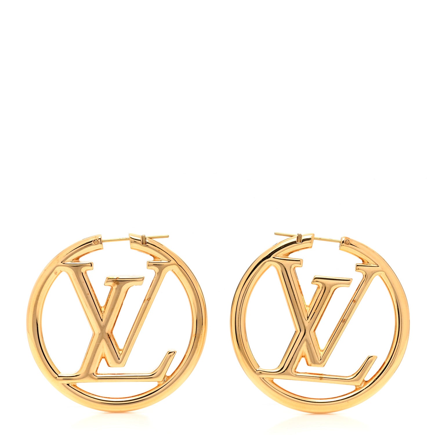 Louis Vuitton Metal Louise Hoop Earrings Gold 1 of 4