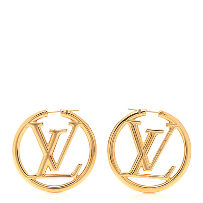 Louis Vuitton Metal Louise Hoop Earrings Gold 1 of 4