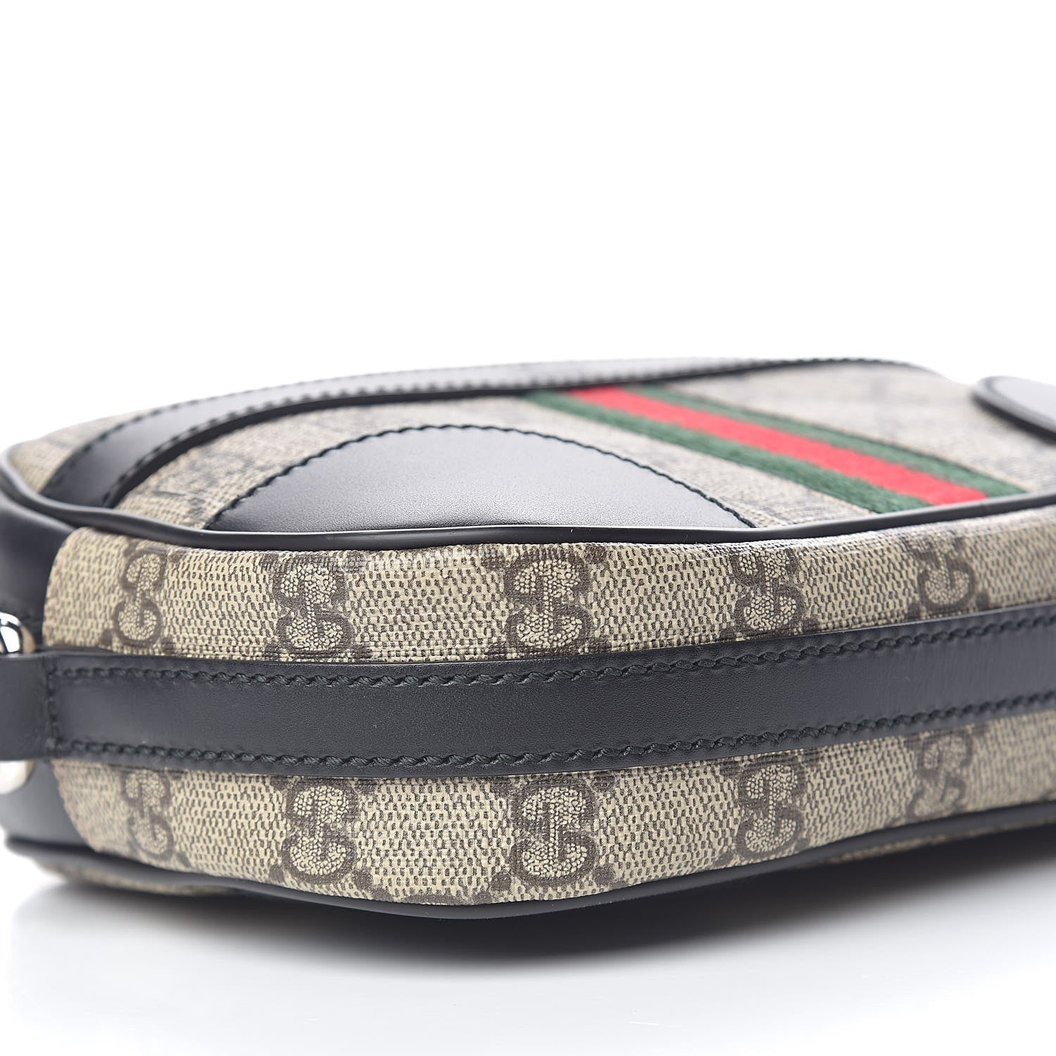 Gucci GG Supreme Monogram Web Small Shoulder Bag Black 8 of 11