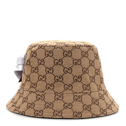 Gucci Canvas Monogram Reversible Bucket Hat L Black Beige 5 of 15
