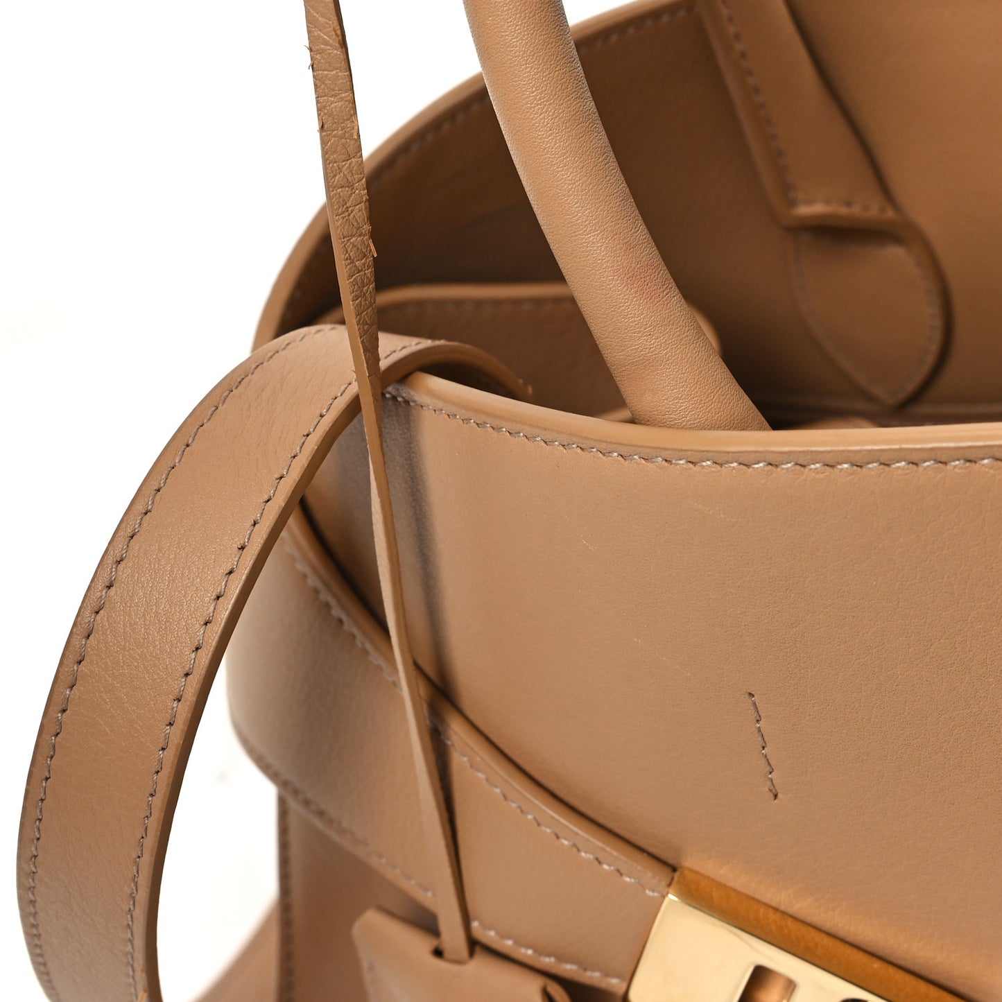 Calfskin Medium Hug Bag Camel