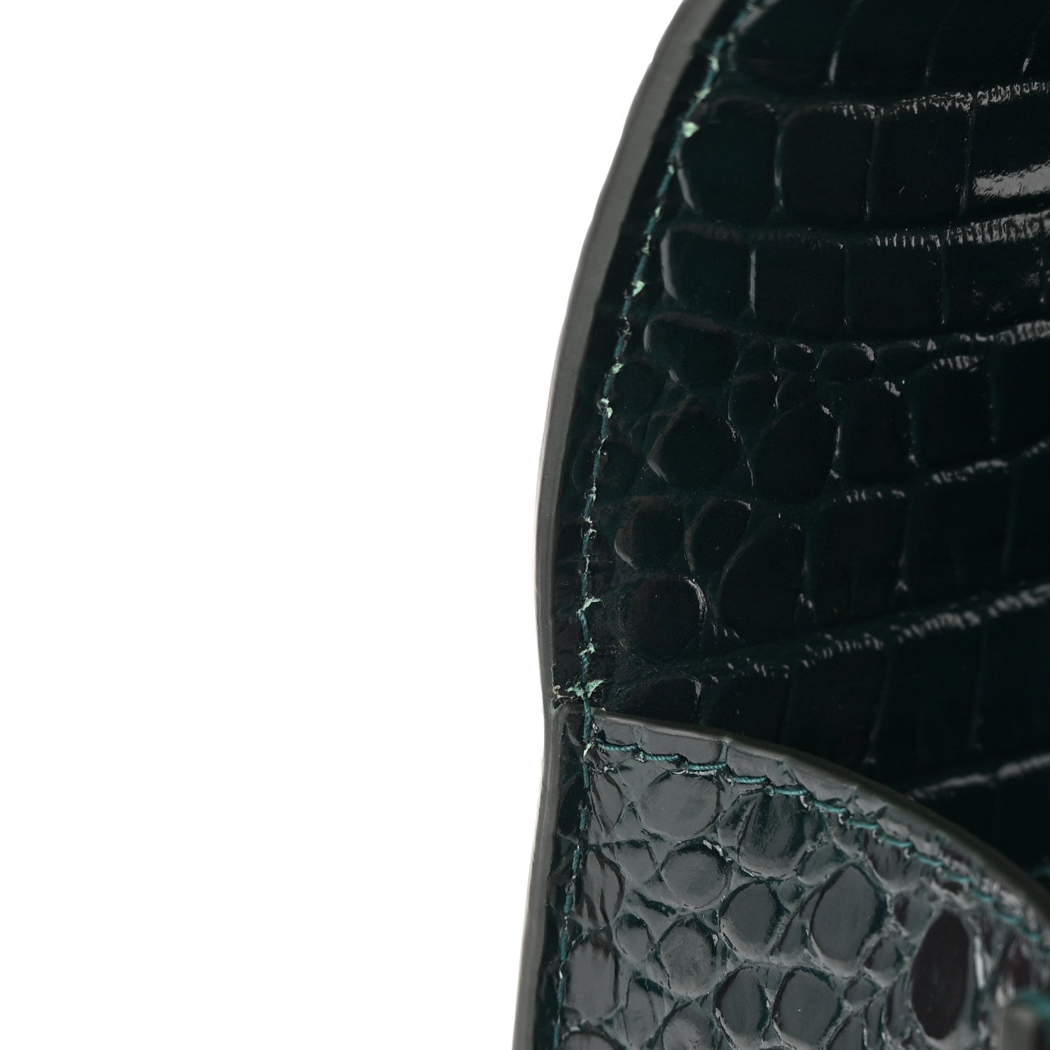 Alexander McQueen Shiny Crocodile Embossed Jeweled Satchel Emerald 12 of 13