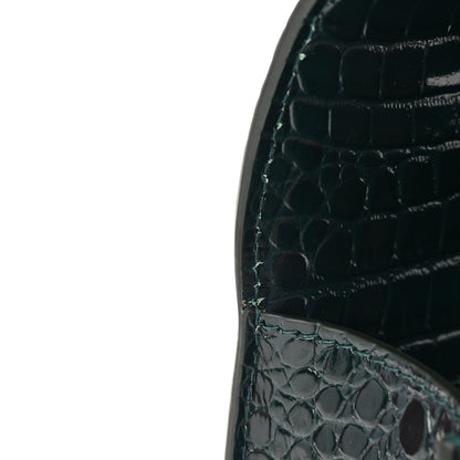 Alexander McQueen Shiny Crocodile Embossed Jeweled Satchel Emerald 12 of 13