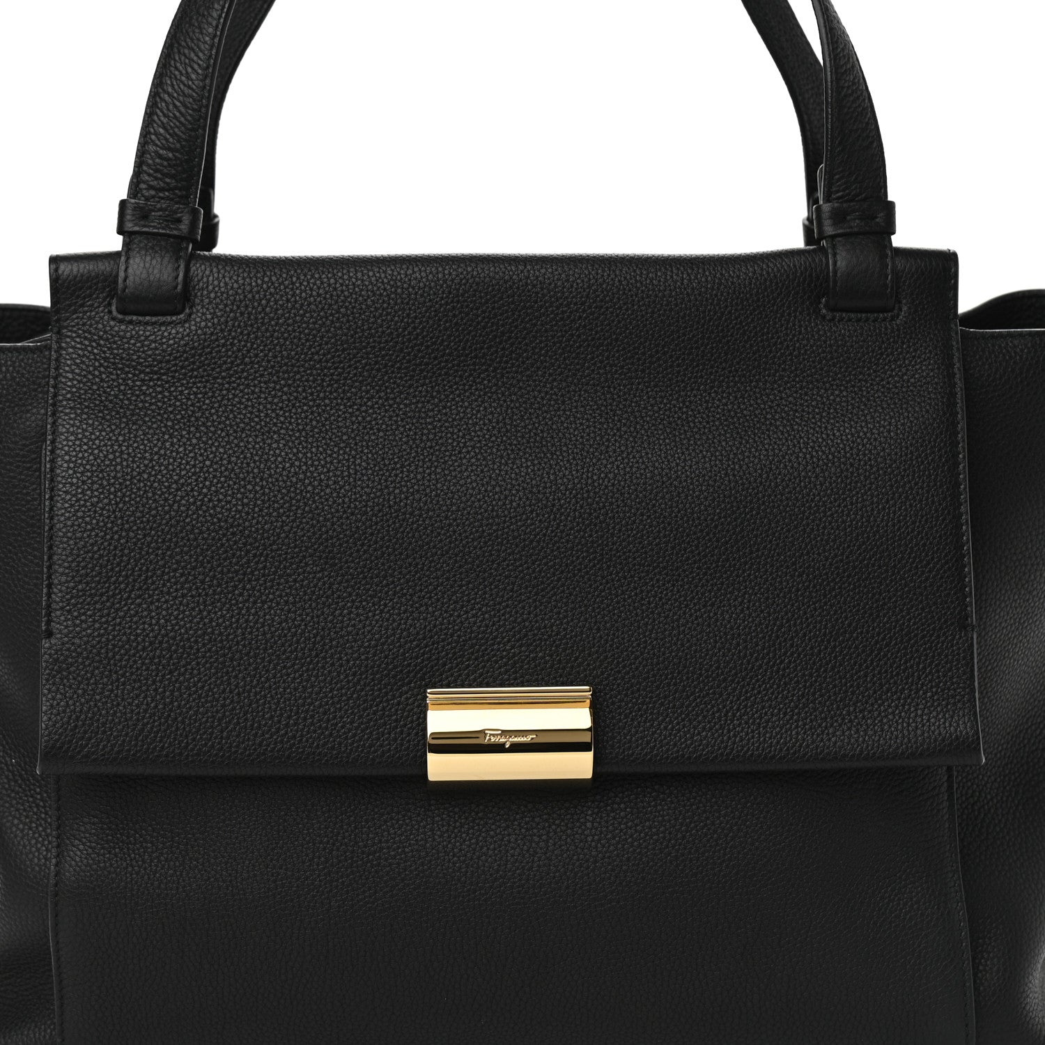 Salvatore Ferragamo Grained Calfskin Bitter Pocket Tote Black 14 of 20