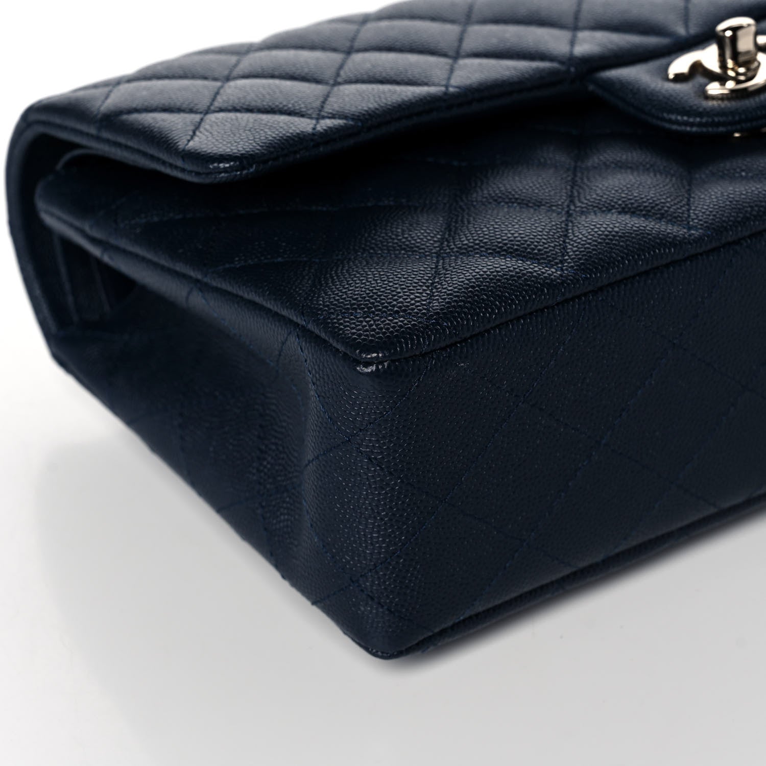 Chanel Caviar Quilted Medium Double Flap Navy 10 of 12