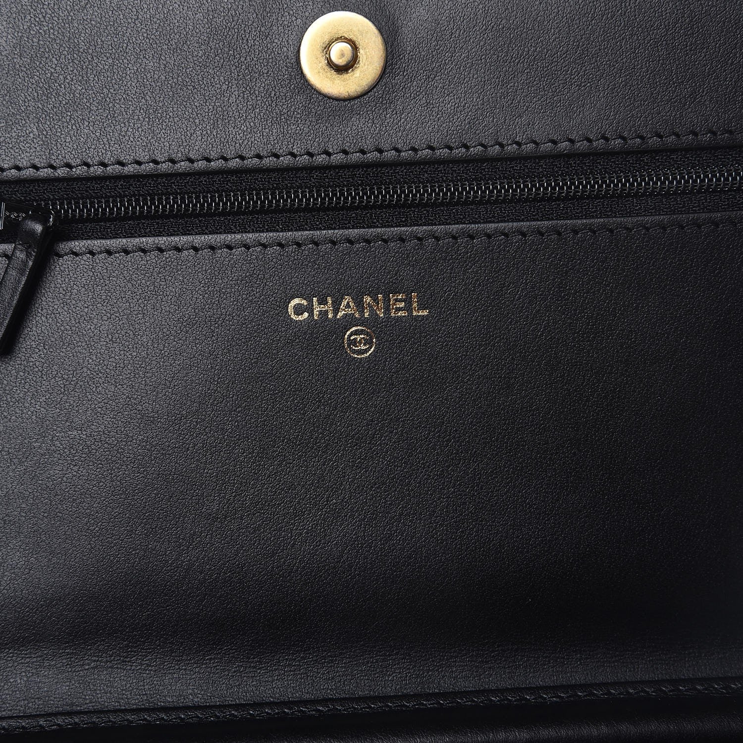 Chanel Caviar Chevron Quilted Boy Wallet On Chain WOC Black 6 of 9