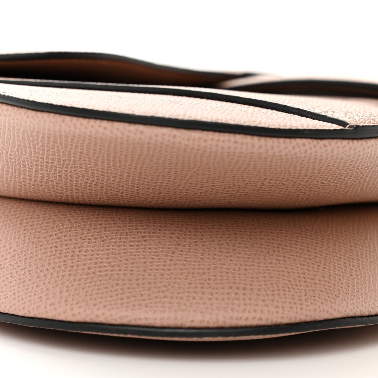 Grained Calfskin Saddle Bag With Strap Blush
