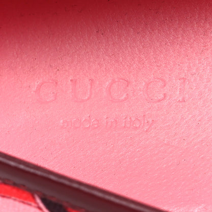 Gucci Betis Glamour Canvas Horsebit Print Womens Jordaan Loafers 35.5 Pink Rosso Ancora 9 of 10