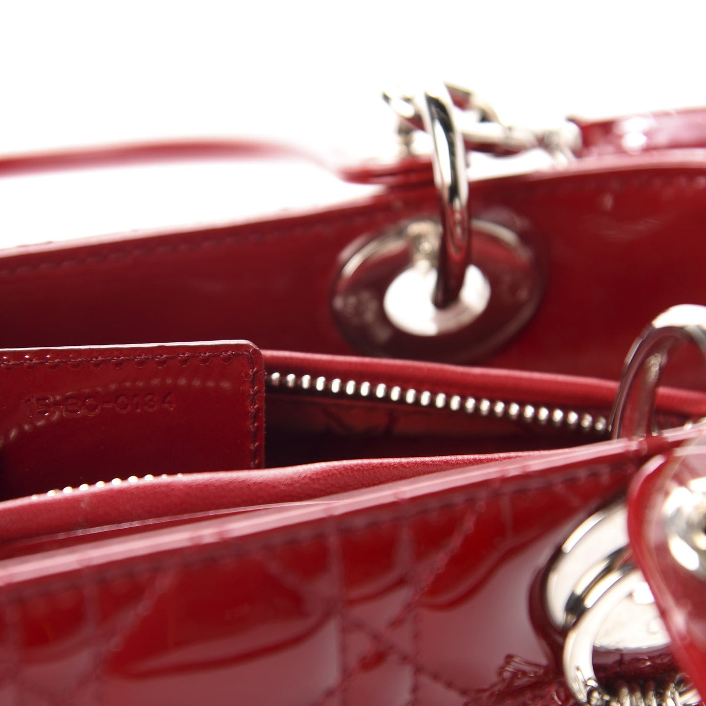 Patent Cannage Medium Lady Dior Red
