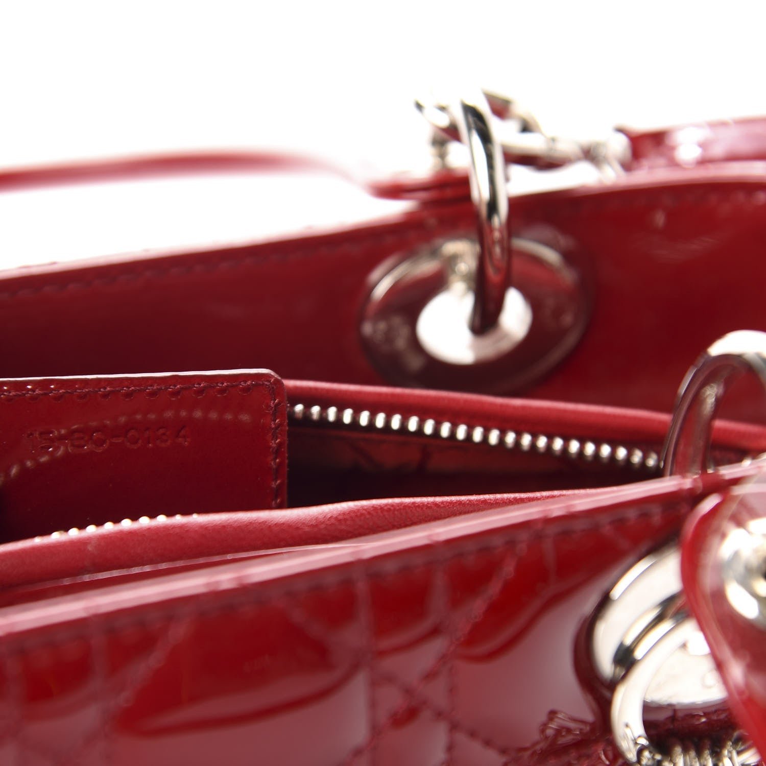 Christian Dior Patent Cannage Medium Lady Dior Red 9 of 11
