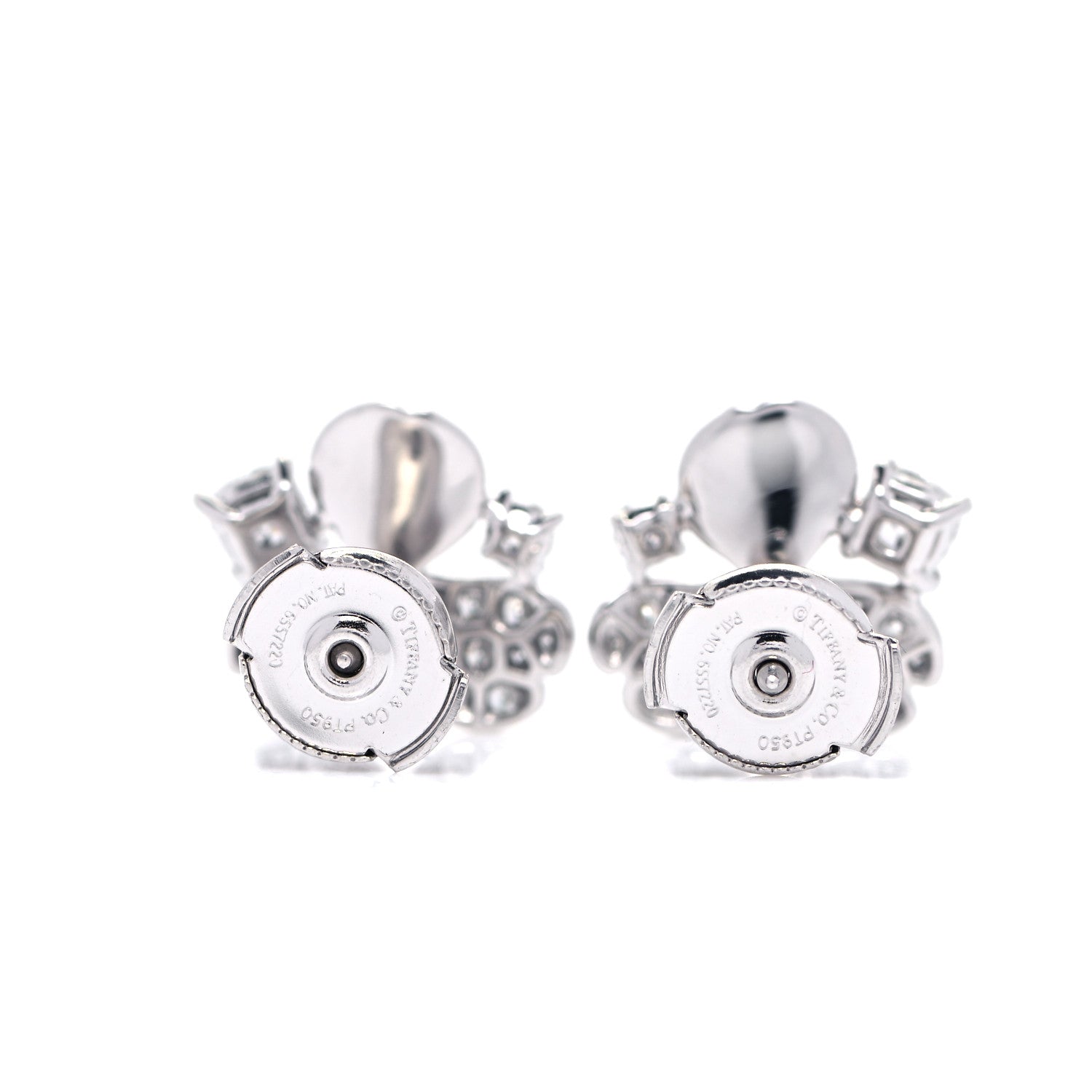Tiffany Platinum Diamond Paper Flowers Cluster Earrings 4 of 6