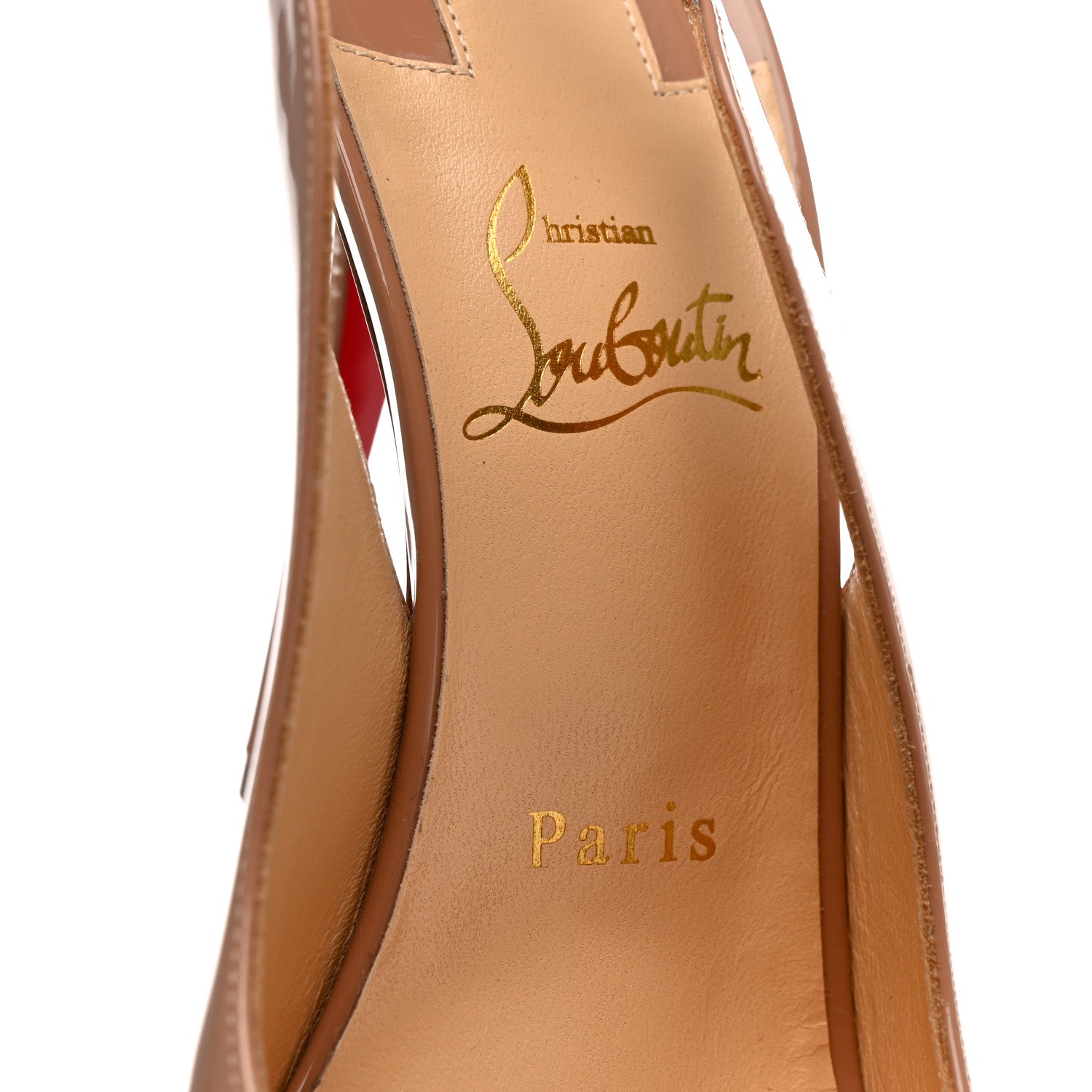 Christian Louboutin Patent Hot Chick Slingback 100 Pumps 39 Nude