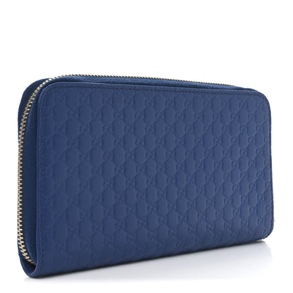 Gucci Guccissima Zip Around Wallet Blue 3 of 7