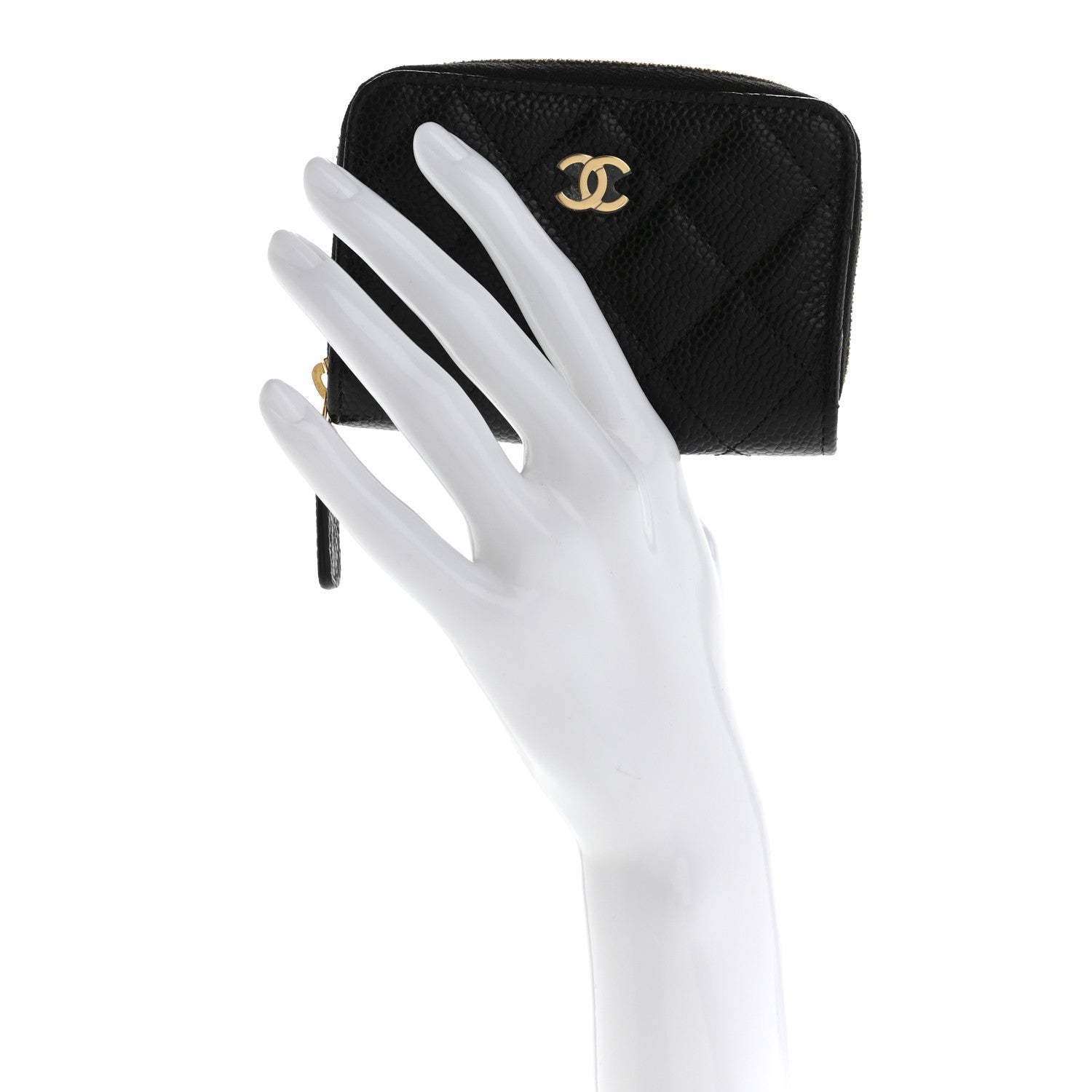 Chanel Caviar Quilted Zip Coin Purse Black 2 of 7