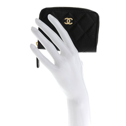 Chanel Caviar Quilted Zip Coin Purse Black 2 of 7