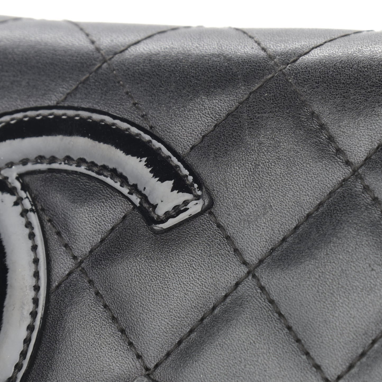 Calfskin Quilted Cambon Wallet On Chain WOC Black