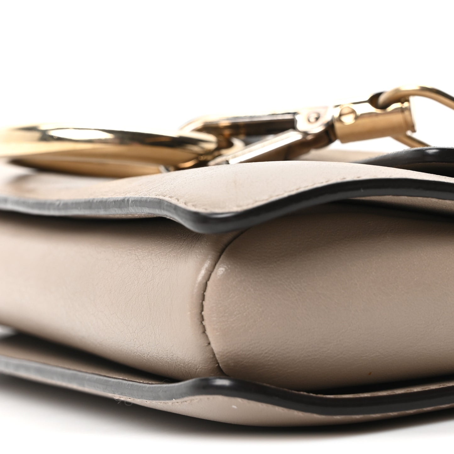 Suede Calfskin Small Faye Shoulder Bag Motty Grey