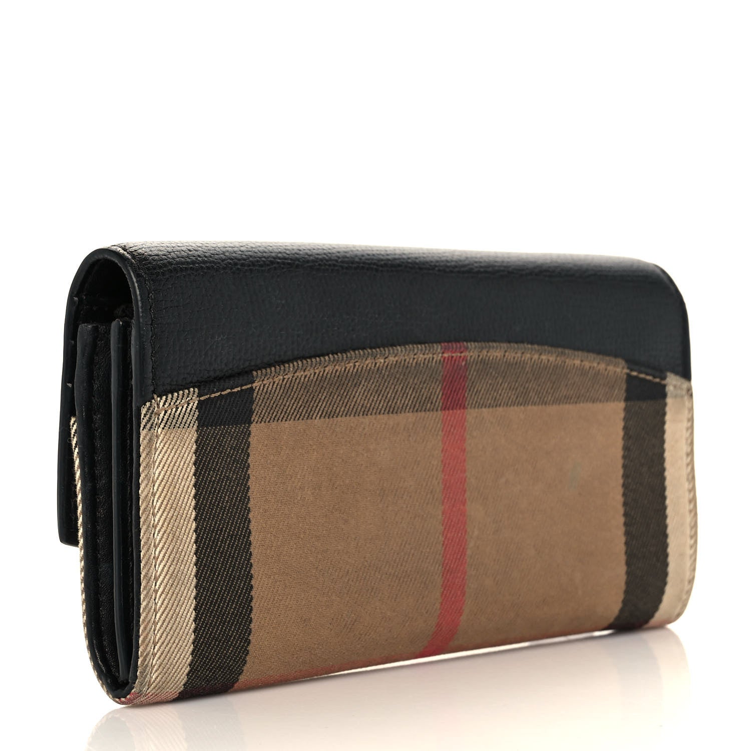 Burberry Grainy Calfskin House Check Continental Wallet Black 3 of 9