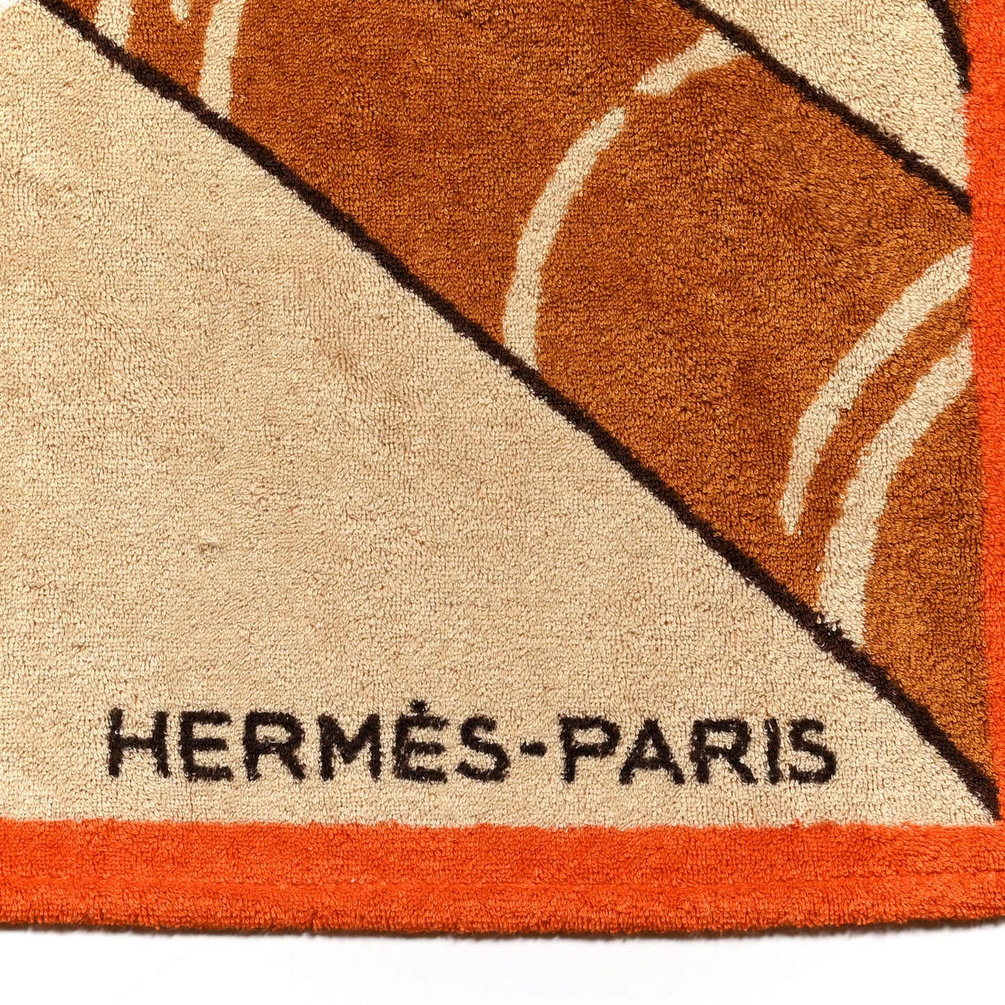 Cotton Terry Jin et Leo Beach Towel Orange Sable Bleu