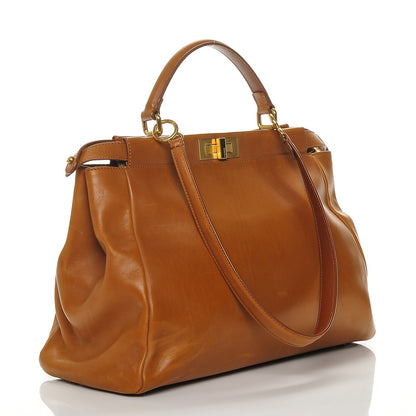 Fendi Calfskin Large Peekaboo Iconic Satchel Ocra 3 of 9