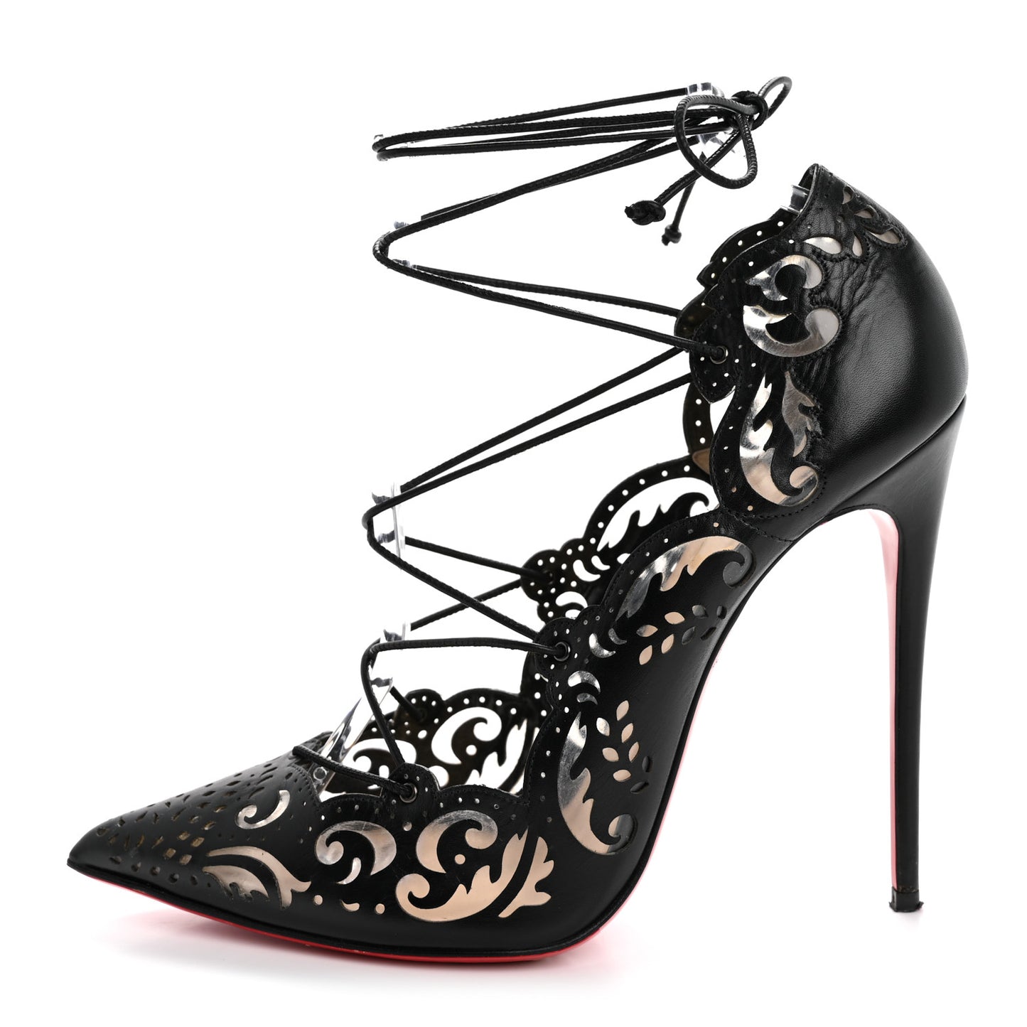 Calfskin PVC Impera 120 Pumps 40 Black Transparent