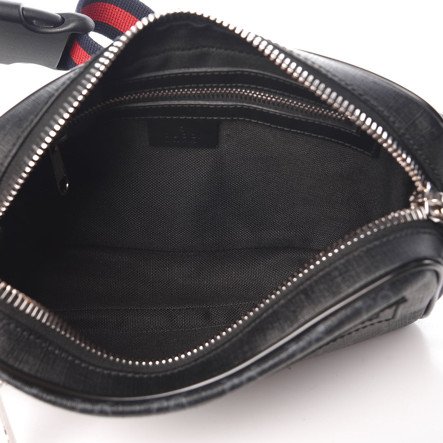 Soft GG Supreme Monogram Web Belt Bag Black Grey