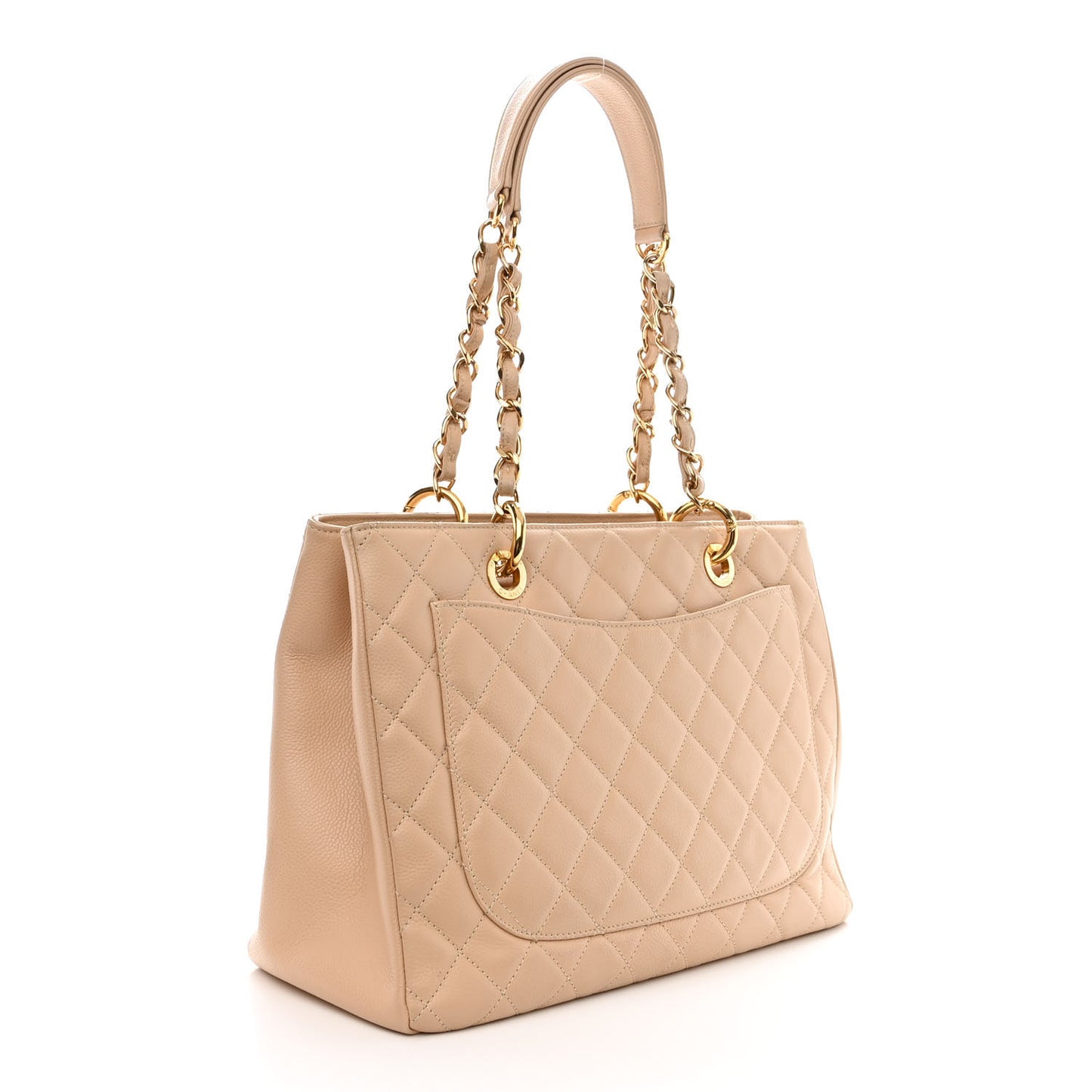 Caviar Quilted Grand Shopping Tote GST Beige Clair