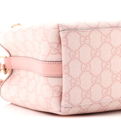 Gucci GG Supreme Monogram Emblem Mini Bucket Bag Pink 7 of 8