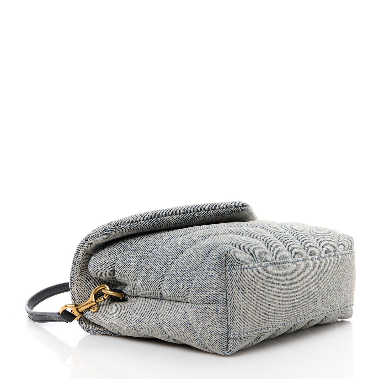 Denim Y Quilted Monogram Toy Loulou Crossbody Bag Grey