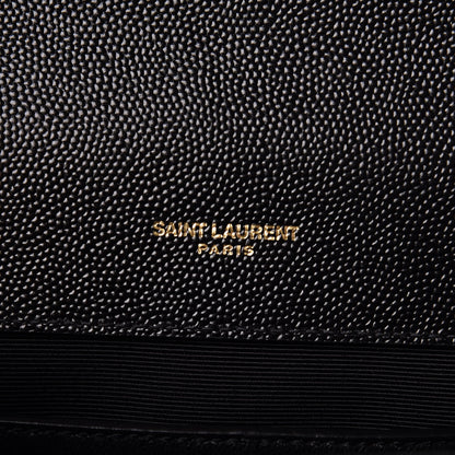Saint Laurent Grain De Poudre Textured Mixed Matelasse Triquilt Medium Monogram Satchel Black 6 of 10