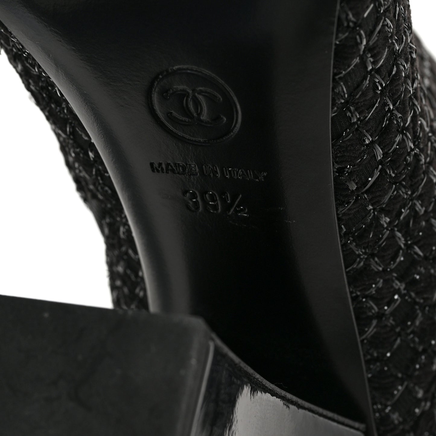 Tweed Pearl Cap Toe Boots 39.5 Black