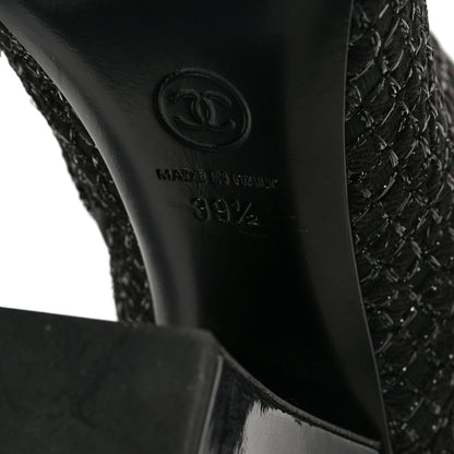 Chanel Tweed Pearl Cap Toe Boots 39.5 Black 6 of 9