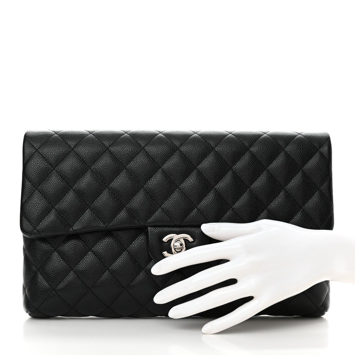 Chanel Caviar Quilted Flap Clutch Black 2 of 11