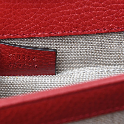 Gucci Dollar Calfskin Small Interlocking G Shoulder Bag Red 6 of 8