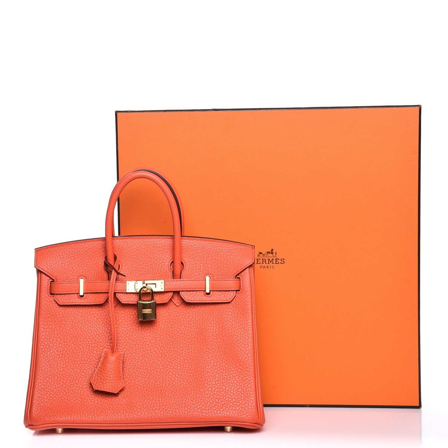Hermes Taurillon Clemence Birkin 25 Orange Poppy 25 of 25