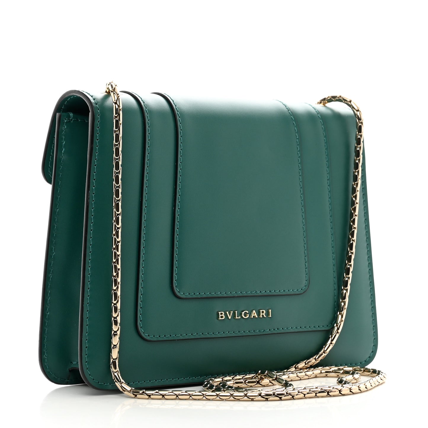 Calfskin Small Serpenti Forever Snake Strap Crossbody Bag Emerald Green
