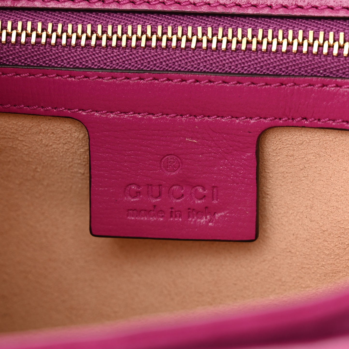 Suede Azalea Calfskin Small Marina Chain Shoulder Bag Fuchsia