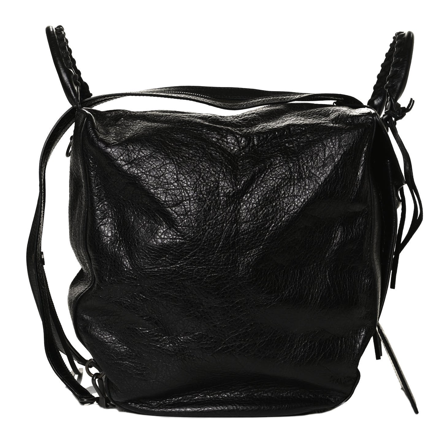 Agneau Classic Hardware Zip Traveler Backpack Black