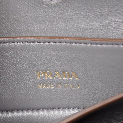 Prada Saffiano Cuir Bi-Color Medium Double Bag Caramel Marmo 6 of 11