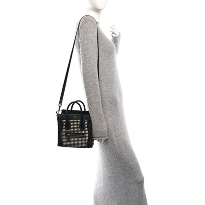 Celine Smooth Calfskin Houndstooth Nano Luggage White Black 2 of 11