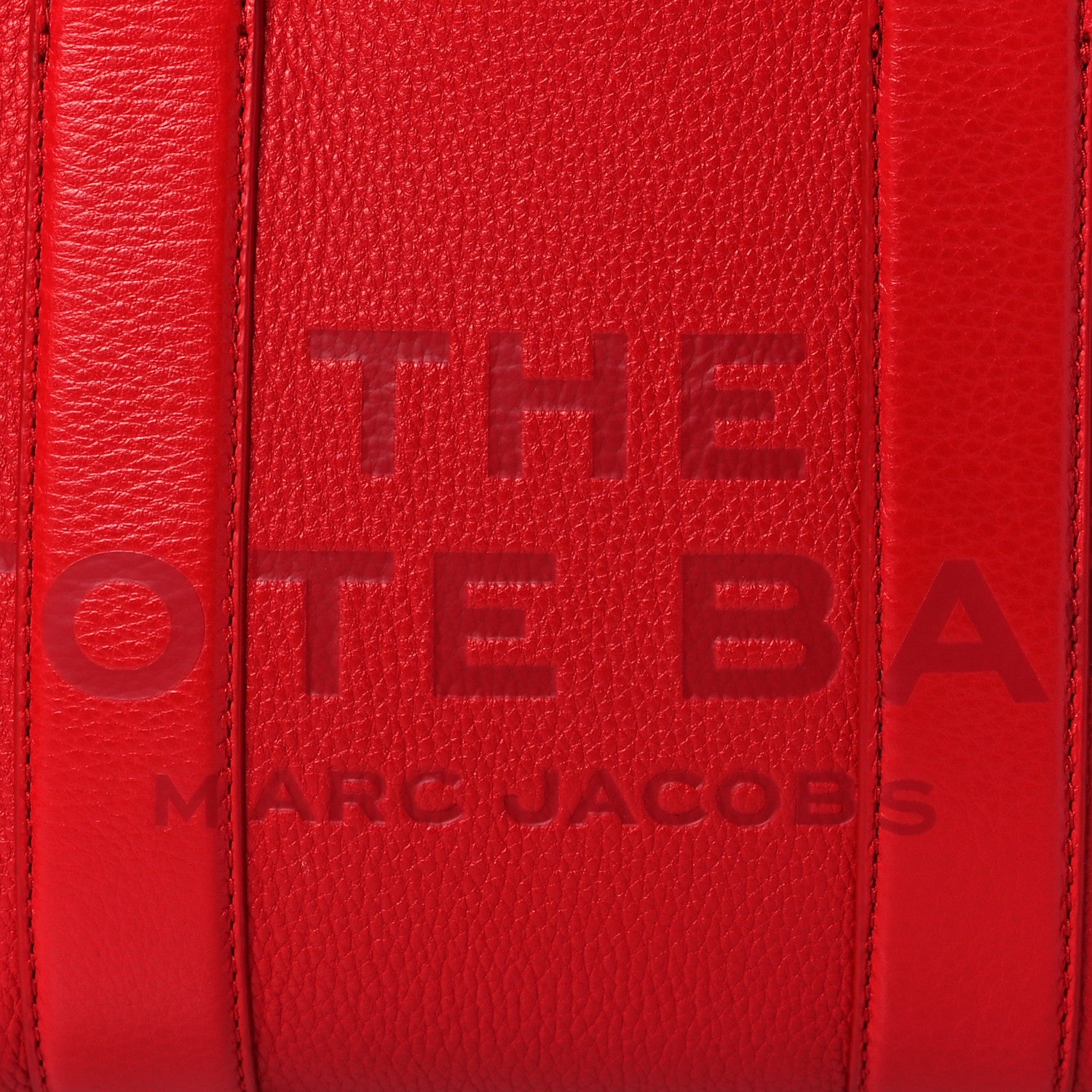 Marc Jacobs Grained Calfskin Small The Tote Bag Red 7 of 9