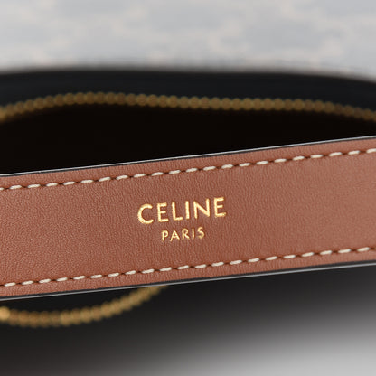 Celine Triomphe Canvas Calfskin Ava Shoulder Bag Tan 5 of 9